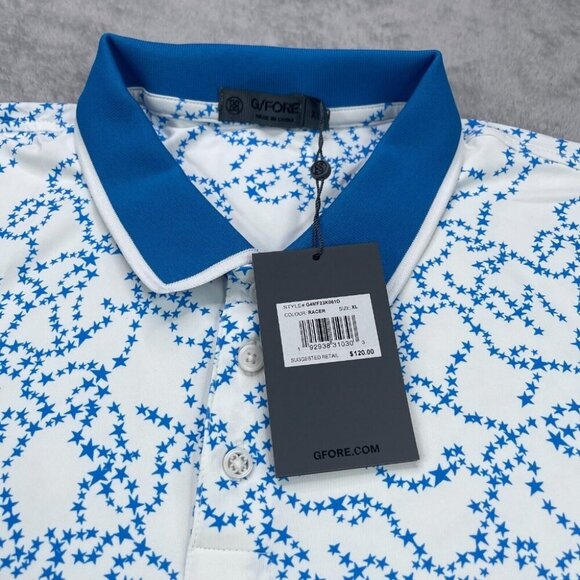 G FORE Golf Polo Shirt Men's Size XL Jersey Star Dust Banded Sleeve Tech Jersey - Picture 5 of 11